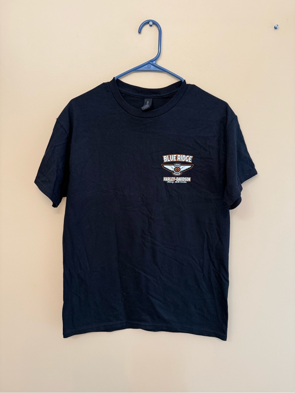 Harley-Davidson Black Short Sleeve Tee with Blue Ridge Chest Logo